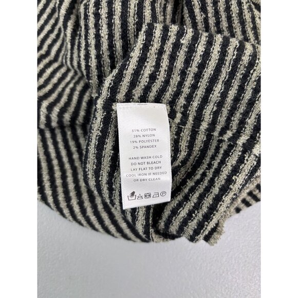 Lilla P women's XS green striped collared cropped knit top 3/4 sleeve casual - Picture 7 of 7